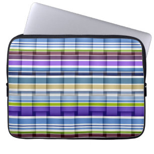 Lila Blue brunretro rand mönster Laptop Sleeve