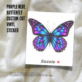 Lila Blue Butterfly Anpassningsbar-cut Vinyl Stick Klistermärken