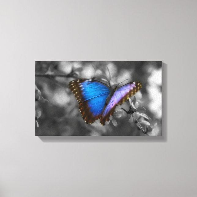Lila Blue Butterfly Canvastryck (Framsida)