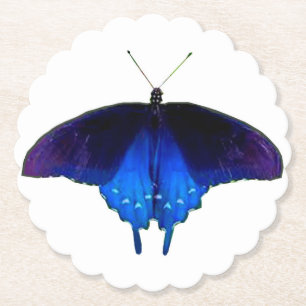 Lila Blue Butterfly Underläggs (uppsättning 6) Underlägg Papper