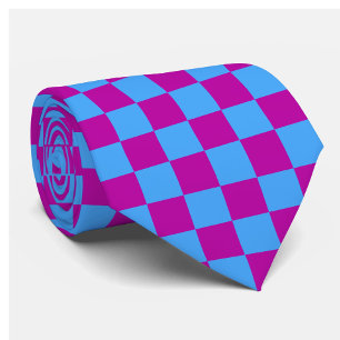 Lila Blue Checkered Mönster Slips