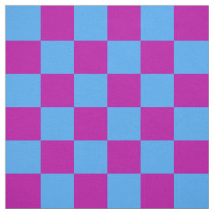 Lila Blue Checkered Mönster Tyg