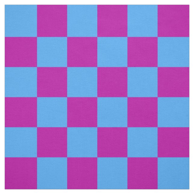 Lila Blue Checkered Mönster Tyg (Provkarta)