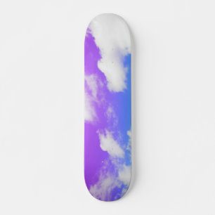 Lila Blue Clouds Himlar Mini Skateboard Bräda 18,5 Cm