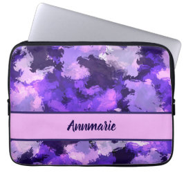 Lila Blue & Coola Abstrakt Shapes Mönster Laptop Fodral