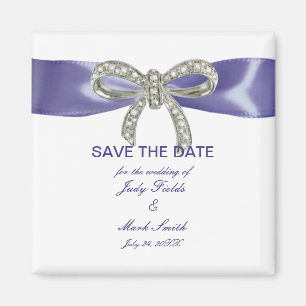 Lila Blue Diamond Bow Spara datum magneter