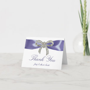 Lila Blue Diamond Bow - tackkort Kort