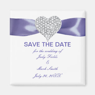 Lila Blue Diamond Heart Spara datum magneter