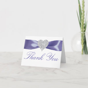 Lila Blue Diamond Heart - tack ditt kort