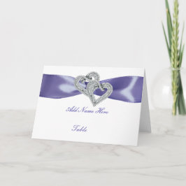 Lila Blue Diamond Hearts Foltteckning Bord Monteri Kort