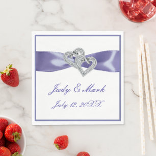 Lila Blue Diamond Hearts Pappra blöjor Pappersservett