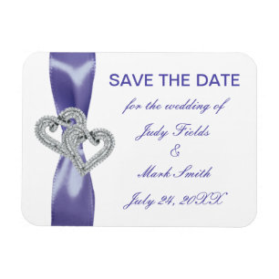 Lila Blue Diamond Hearts Spara datum magneter