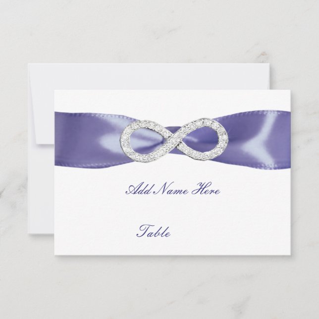 Lila Blue Diamond Infinity Bord Place Card OSA Kort (Framsida)