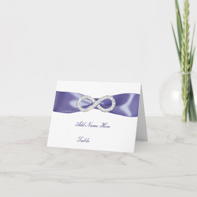 Lila Blue Diamond Infinity Bord Place Card Tack Kort (Framsida)