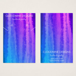 Lila Blue Earring Necklace Jewelry Visning Card Visitkort