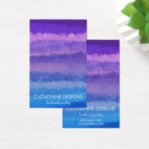 Lila Blue Earring Necklace Jewelry Visning Card Visitkort