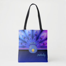 Lila & Blue Electric Peacock Mandala Tote Tygkasse