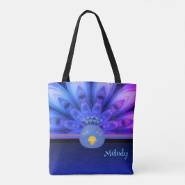 Lila & Blue Electric Peacock Mandala Tote Tygkasse