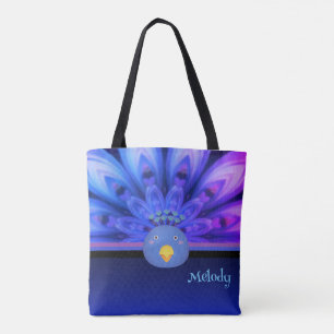 Lila & Blue Electric Peacock Mandala Tote Tygkasse
