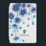 Lila Blue Elegant Watercolor Flowers Monogram iPad Mini Skydd<br><div class="desc">Elegant lila blue blommigt vattencolor monogram med söt målade blommor.</div>