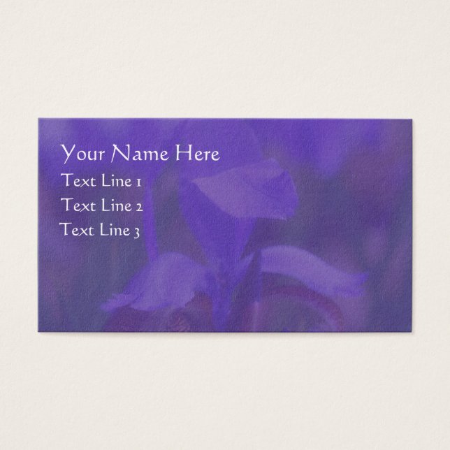 Lila Blue Flagga Iris Flower Affärskort Visitkort (Framsidan)