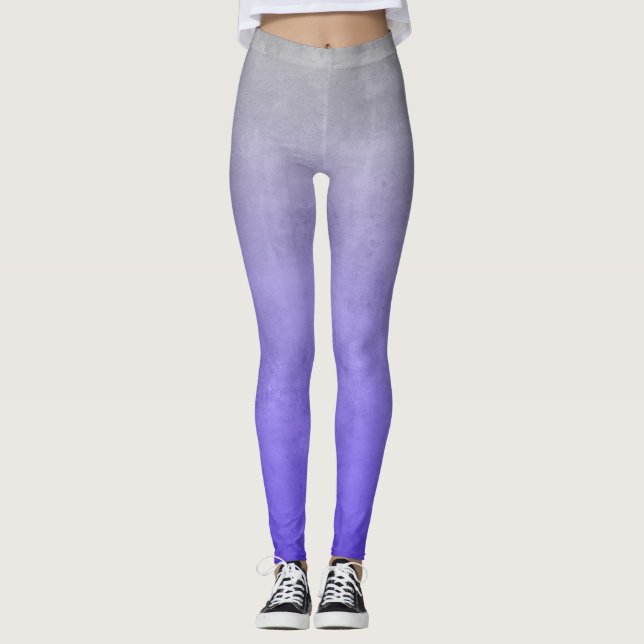 Lila blue Grått rustic ombre Leggings (Framsida)