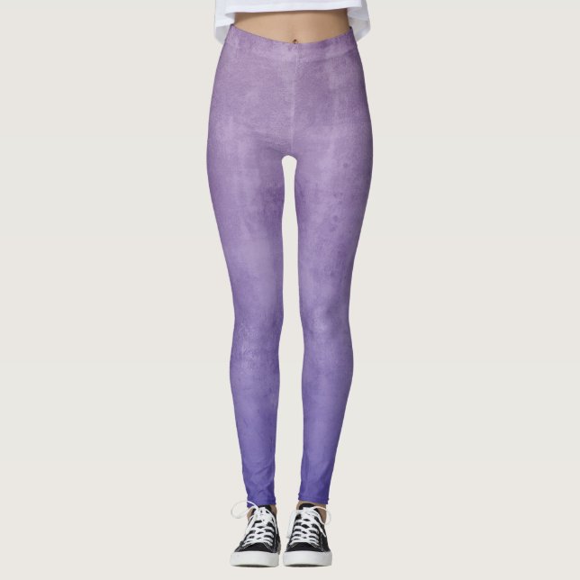 Lila Blue Grått Rustic ombre snyggt Leggings (Framsida)