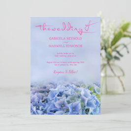 Lila Blue Hydrangea Bröllop Inbjudningar