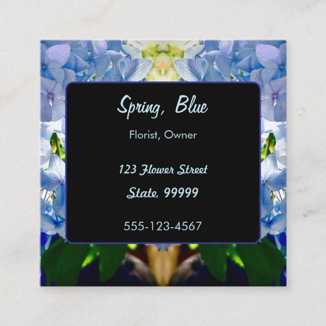 Lila Blue Hydrangeas Bouquets Lojalitetskort (Framsida)