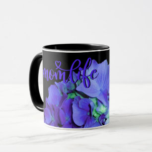 Lila blue Hydrangeas lila blommor #momlife Mugg