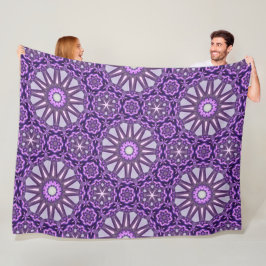 Lila Blue Kaleidoscope Pinjul Mandala Mönster Fleecefilt