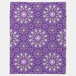 Lila Blue Kaleidoscope Pinjul Mandala Mönster Fleecefilt