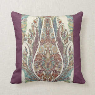Lila Blue Kashmir Vintage Tribal Paisley Antique Kudde