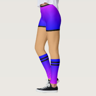 Lila Blue Kort Leggings Socks Black Rand
