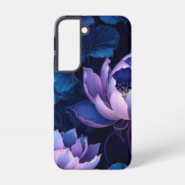 Lila Blue Lotus Mörk Blommigt Phone Case