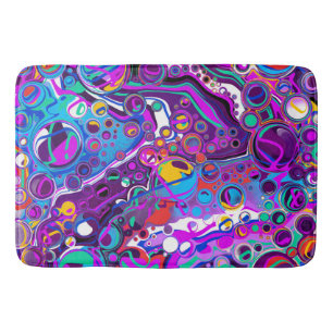 Lila, Blue Marble Fluid Art Badrumsmatta