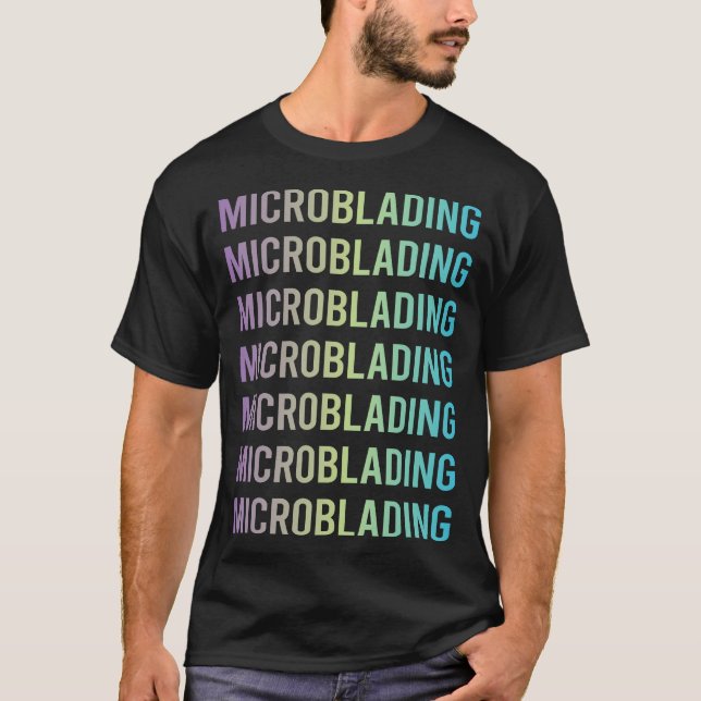 Lila Blue Microblading Microblade T Shirt (Framsida)