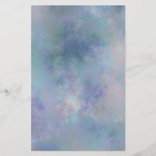 Lila Blue Misty Watercolor - bakgrund Brevpapper (Framsida)