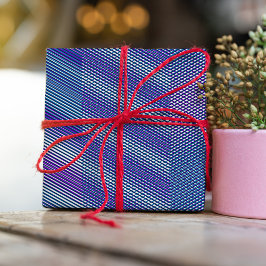 Lila & Blue Moiré Rand Modern Abstrakt Coola Presentpapper