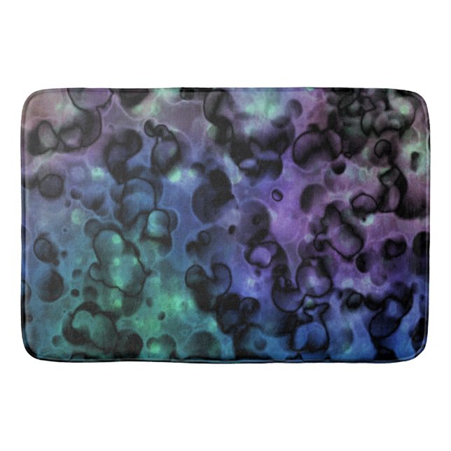 Lila Blue N Abstrakt Bubbles Bath Mat Badrumsmatta (Framsidan)