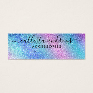 Lila Blue Nebula Galaxy Glitter Öarring Visning Litet Visitkort