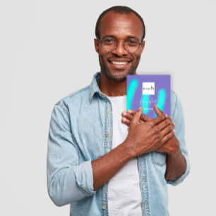 Lila Blue Oceanic Abstrakt Anpassningsbar QR-LOGOT Fyrkantigt Visitkort