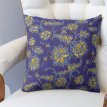 Lila Blue och Guld Blommigt Chintz