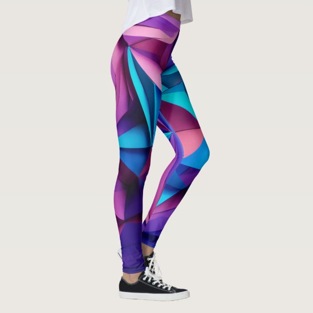 "Lila & Blue Ombre Leggings: Vibrant Färg för Leggings (Höger)