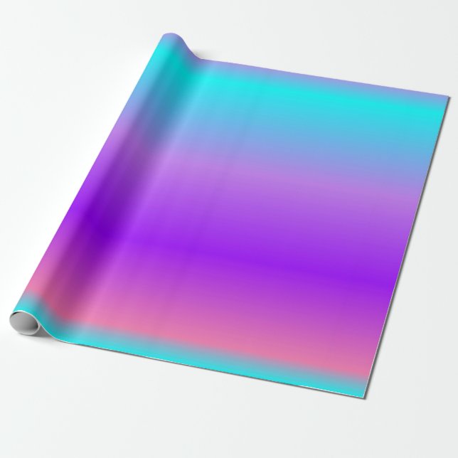 Lila Blue Ombre  Presentpapper (Utrullad)