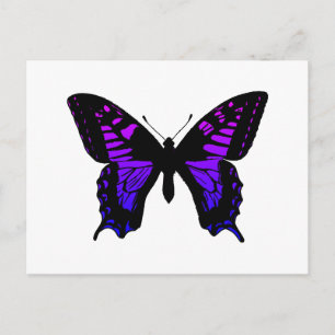 Lila Blue Ombre Vinge Butterfly Vykort
