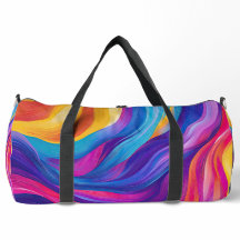 LILA BLUE ORANGE GULT ABSTRAKT VÅGAR