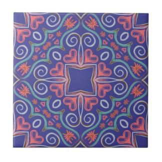 Lila blue ornamic Ceramic Tile Kakelplatta