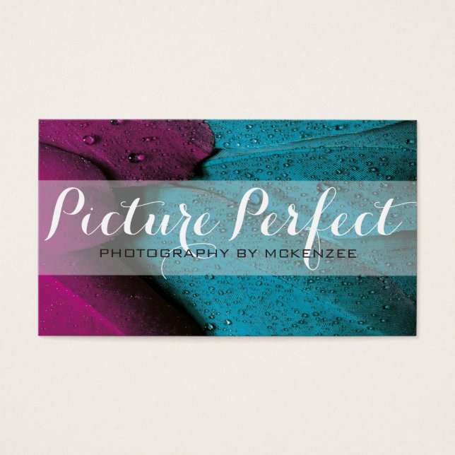 Lila Blue Photograf Card Visitkort (Framsidan)