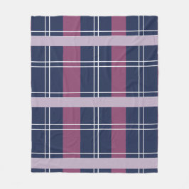 Lila Blue Play Tartan Checkered Mönster Fleecefilt